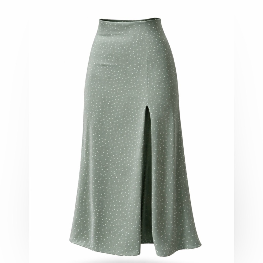 Abercrombie & Fitch Light Green Polka Dot Maxi Skirt S